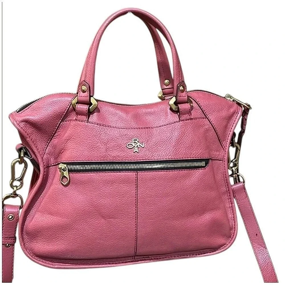 orYANY Sarah Pebble‎ Leather Satchel Crossbody Marsala with Braided Detail